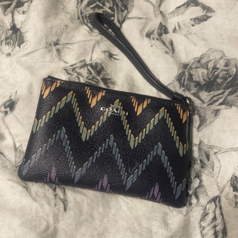 Coach rainbow wristlet